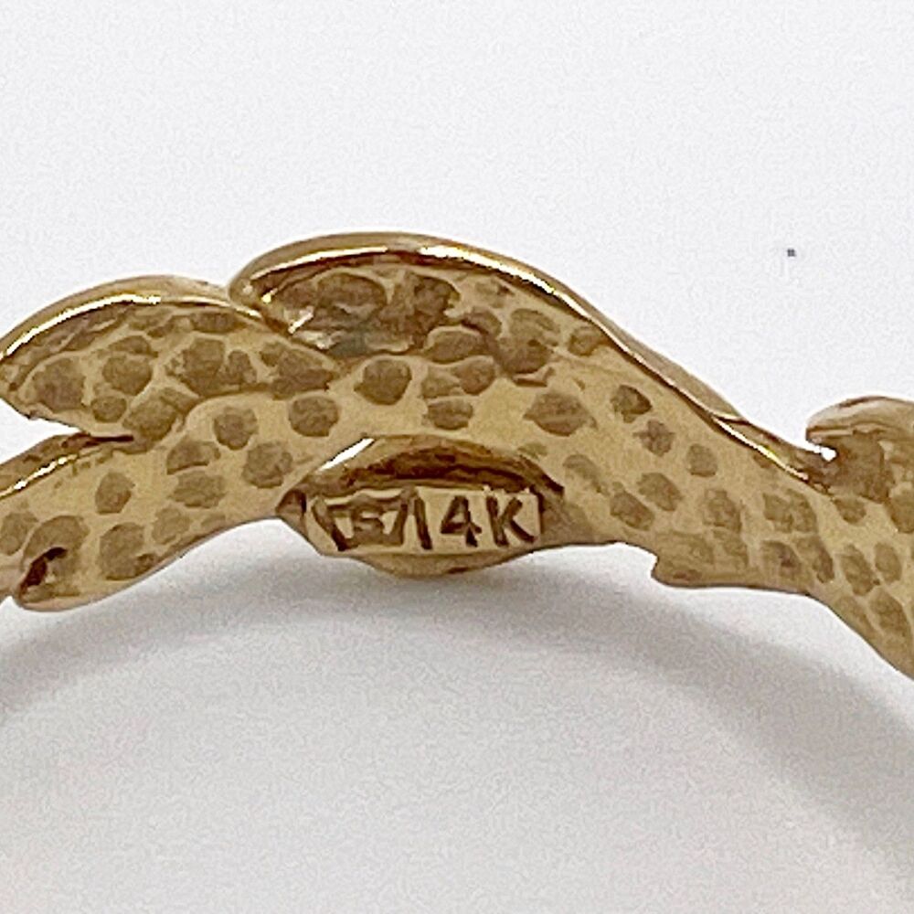 Na Hoku 14K Yellow Gold Leaf Ring Band Size 6.25 Signed - Picture 9 of 11